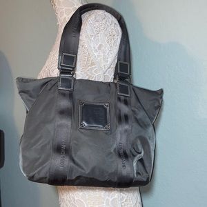 Longchamp hobo slouchy gray green shoulder purse tote hand bag